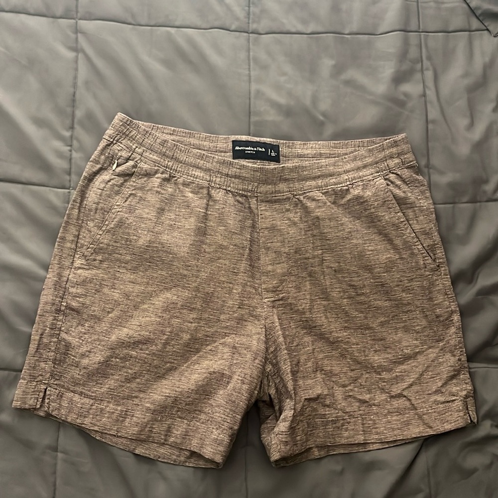 Abercrombie & Fitch Brown Flat Front Men Shorts